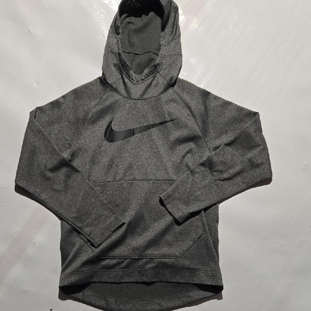 Nike Dark Gray Hooded Sweatshirt with Black Swoosh